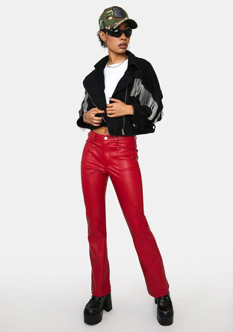 Paved Intentions Fringe Cropped Jacket