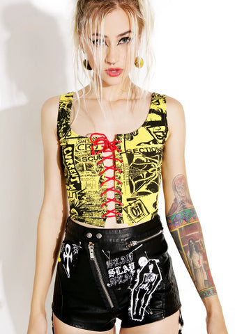 Headliner Lace-Up Crop Tank