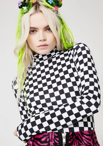 Into The Vortex Mock Neck Top