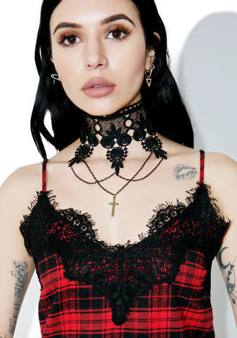 Cross Yr Heart Lace Choker