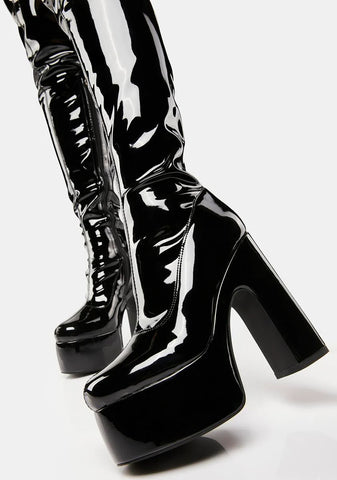 Athena Patent Thigh High Boots