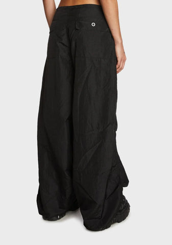 Black Rian Nylon Cargo Pants