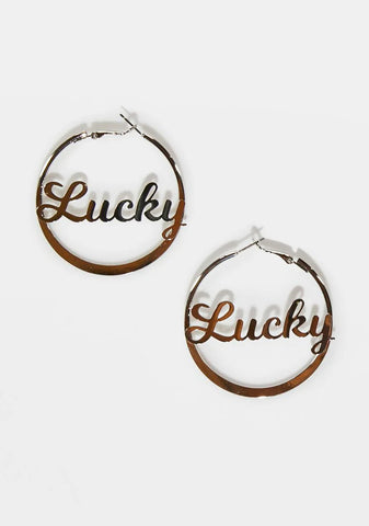 Feel My Luck Hoop Earrings