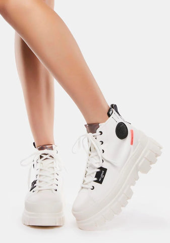 White Revolt Hi Tx Platform Sneakers