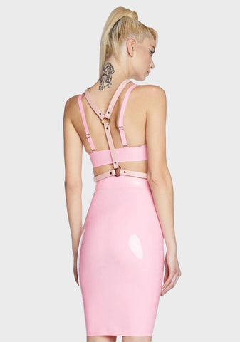Light Pink Vegan Leather O-Ring Harness