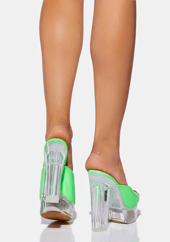 Lime Dreamful Platform Heels