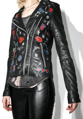 Perfecto Patched Leather Biker Jacket