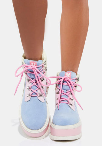 Pastel Multi Zozi Platform Boots