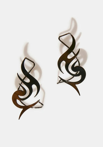 Distortion Barred Tattoo Ear Cuffs