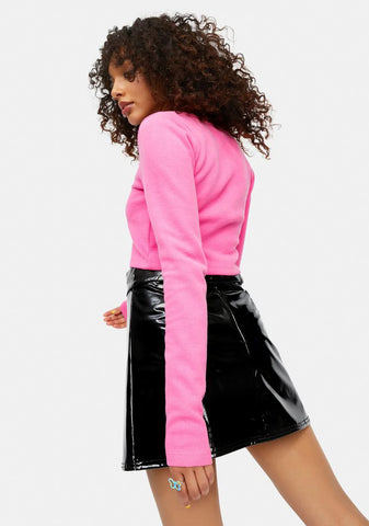 Diggin' Ur Stems Flower Applique Mini Skirt