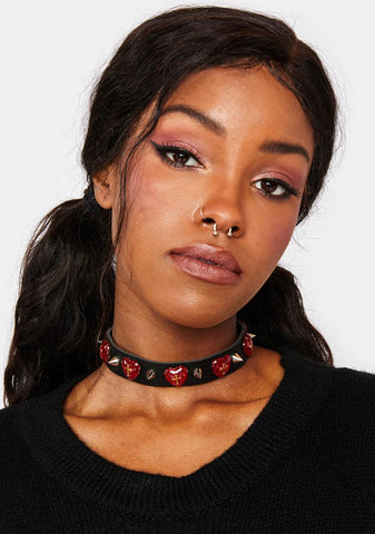 Keep Me Around Vegan Leather Choker