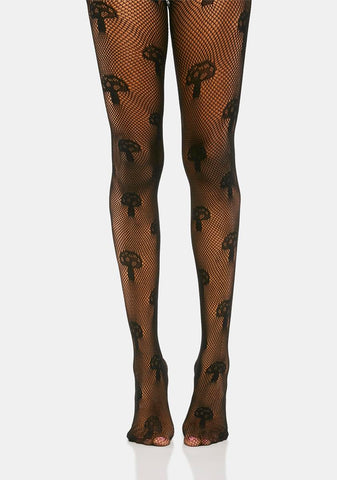 Wicked Mushroom Magic Fishnet Tights