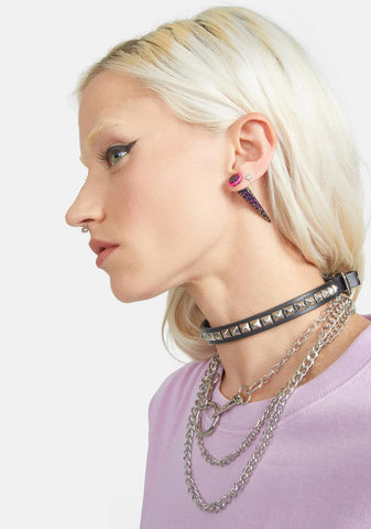 Animal Action Pointed Stud Earrings