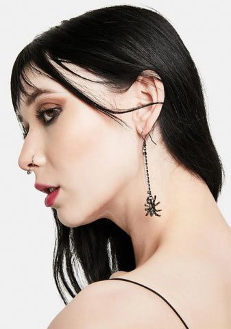 Bitten Luck Spider Drop Earrings