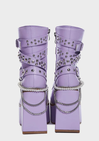 Amethyst Bling Darling Platform Boots