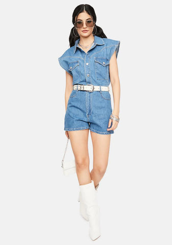 Downtown Cutie Denim Romper