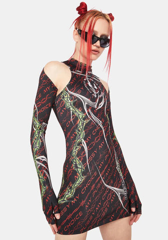 X-Static Dress With Detachable Gloves