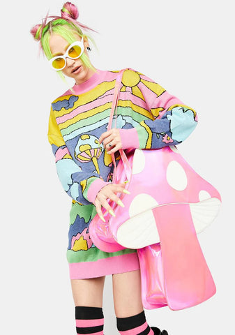 Lost In Wonderland Holographic Tote Bag