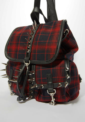 Born To Burn Plaid Backpack
