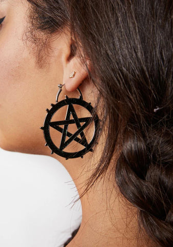 Day Of Doom Spiked Pentagram Earrings
