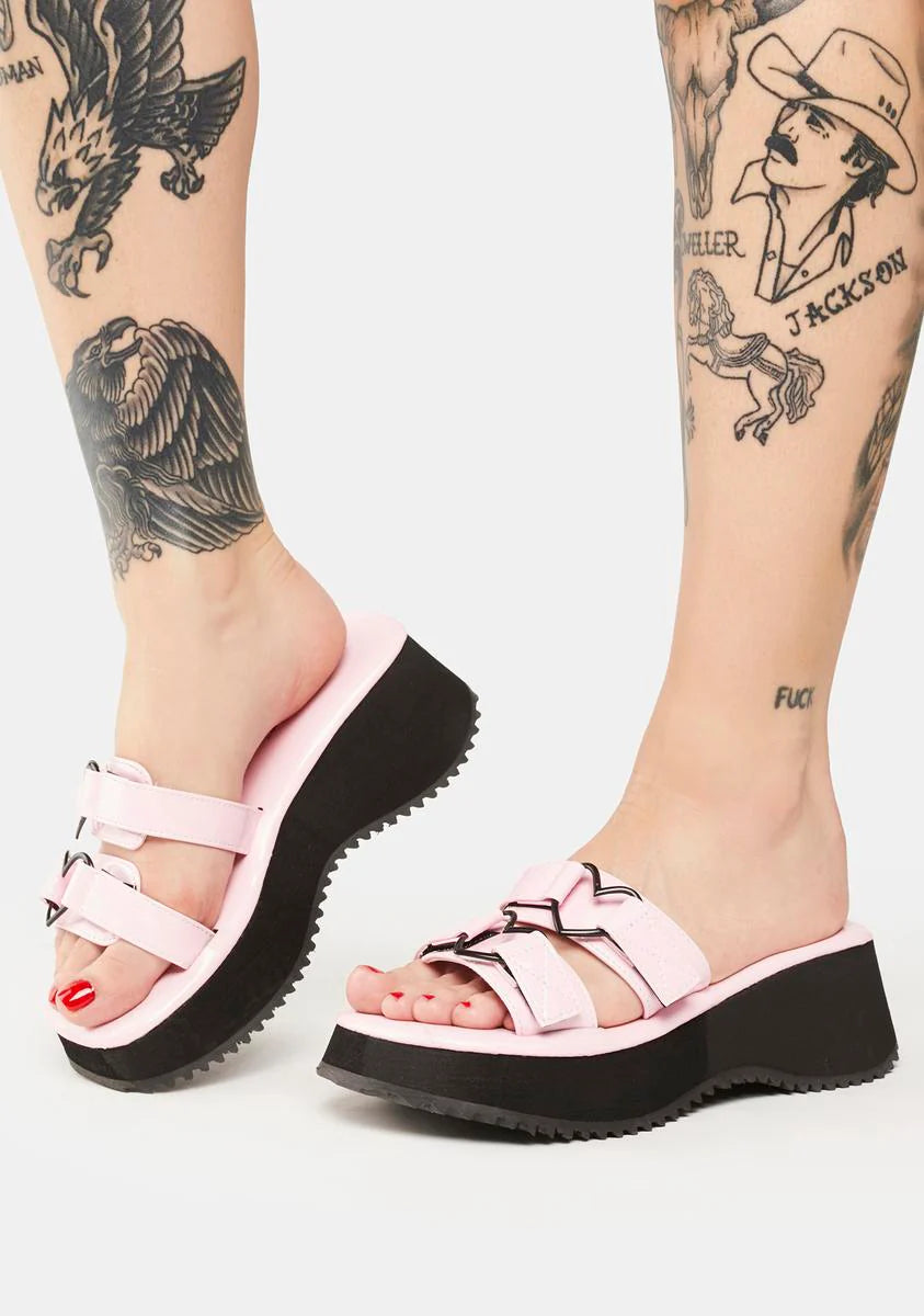 Pink Flip-12 Platform Sandals