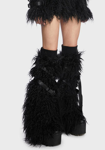 Unsightly Scenes Faux Fur Leg Warmers