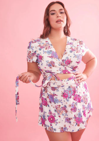 Plus Blissful Lane Wrap Skort