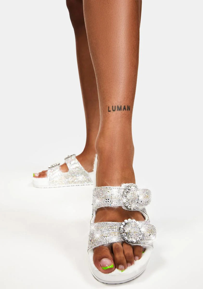 Misti Rhinestone Slide Sandals