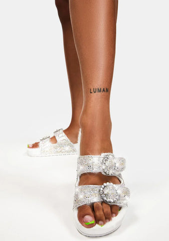 Misti Rhinestone Slide Sandals