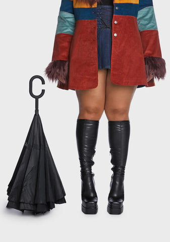 Unbelievabrella Reverse 48" Arc Closing Stick Umbrella