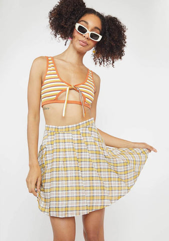 Yellow Plaid Emily Skirt