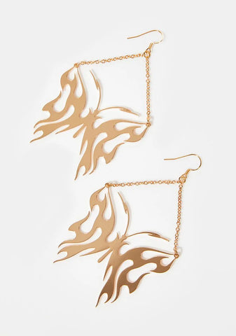 Rare Winged Butterfly Earrings