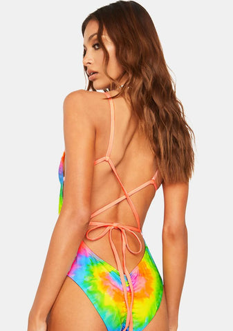 Painted Tie Dye One-Piece Swimsuit