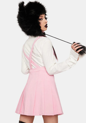 You've Been Schooled Overall Pleated Skirt