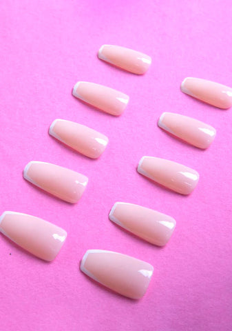 Coffin French Tips Press On Nails