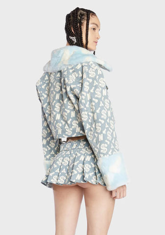 Monogram Denim Crop Jacket