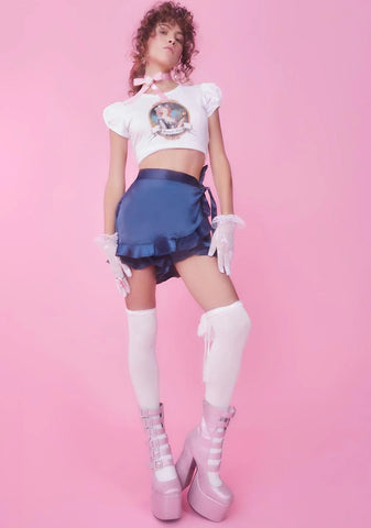 Basically Royal Wrap Skort