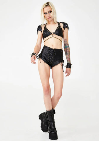Hardstyle Witch Lace-Up Shorts