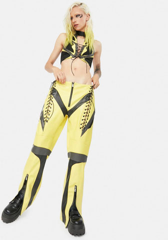 Yellow Sneaker Moto Trousers