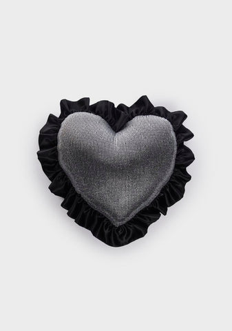 Billionaire Bling Rhinestone Heart Pillow