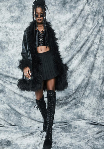 Total Eclipse Faux Fur Coat