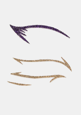 Purple & Gold Glitter Eyeliner Stickers