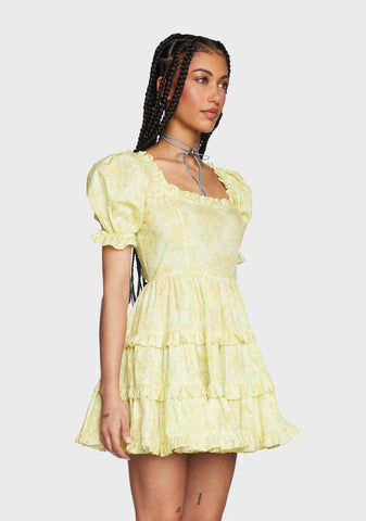Wink For Me Babydoll Dress - Yellow