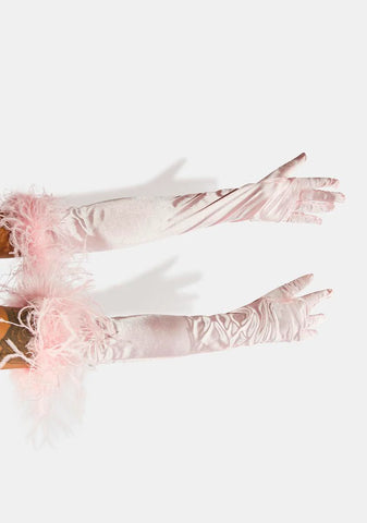 Soft Unspoken Rules Satin Gloves