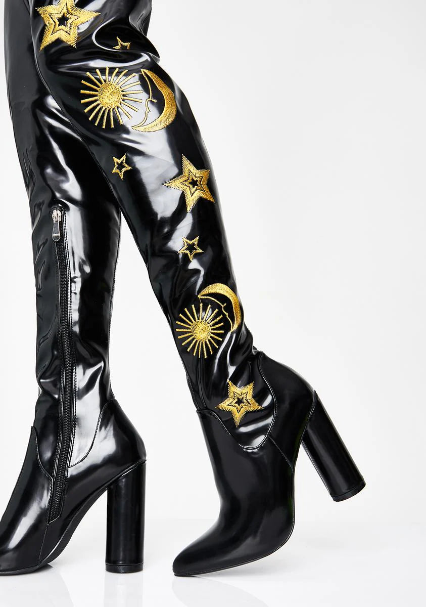Onyx Astrid Thigh High Boots