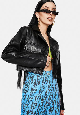Victoria Vegan Leather Crop Jacket