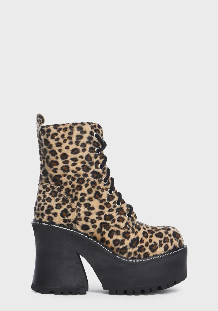 Wide Fit Catty Animal Behavior Platform Boots