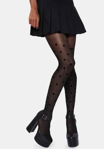 Dot Flocked Sheer Tights
