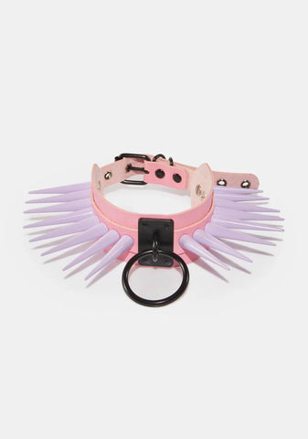 Lavender Powerpunk Spiked Collar