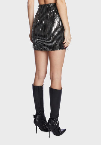 Silver Final Countdown Mini Skirt